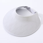 Simple Open-top Wave-pattern Indentation Adjustable Wide-brim Sun Hat For Summer Outdoor Activities, Breathable Open-top Hat