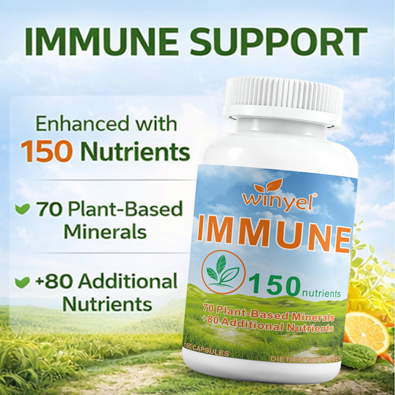 WINYEL IMMUNE 150 - The Ultimate Multivitamin & Immne Supplement, IMMU 150 Capsules - 150 Capsules