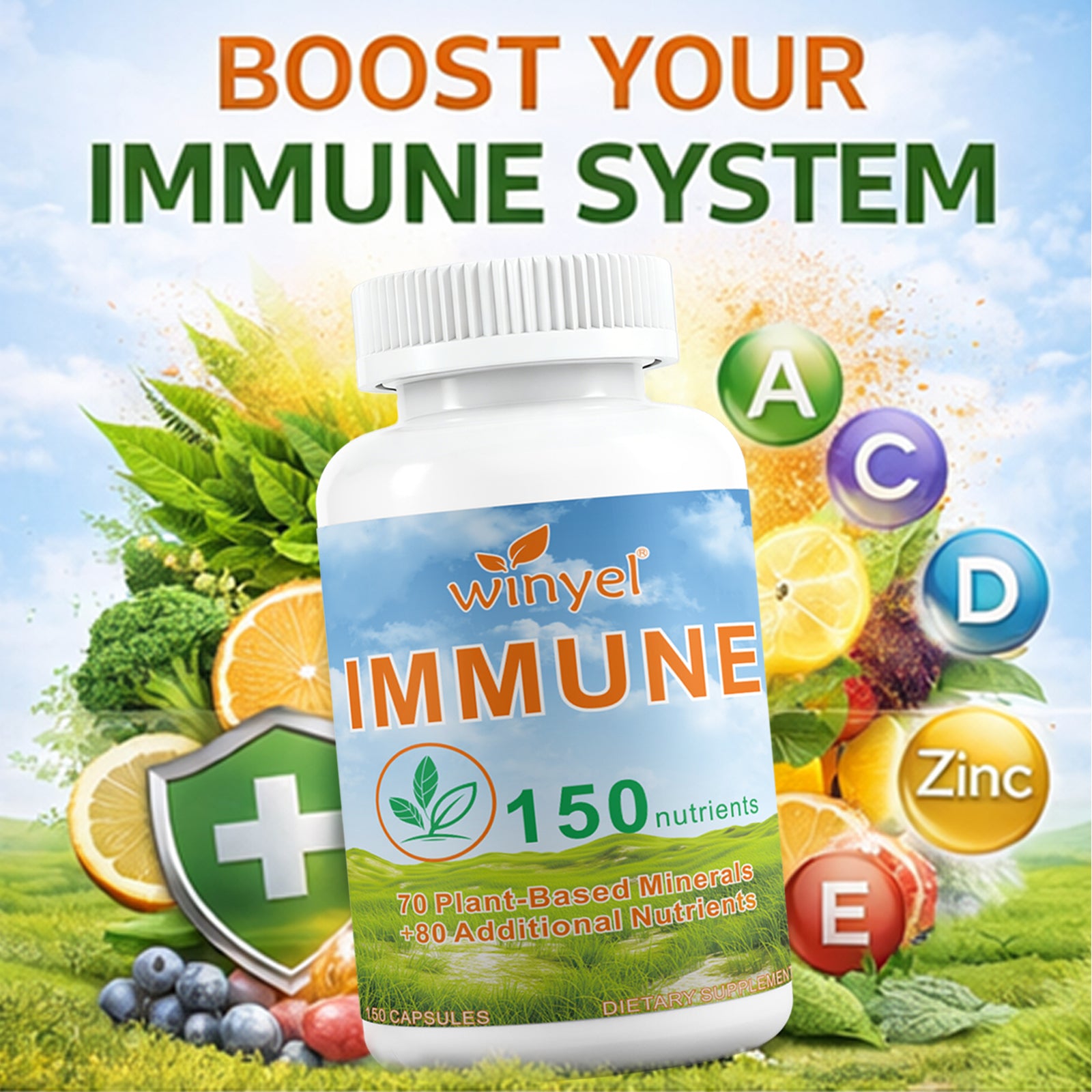 WINYEL IMMUNE 150 - The Ultimate Multivitamin & Immne Supplement, IMMU 150 Capsules - 150 Capsules