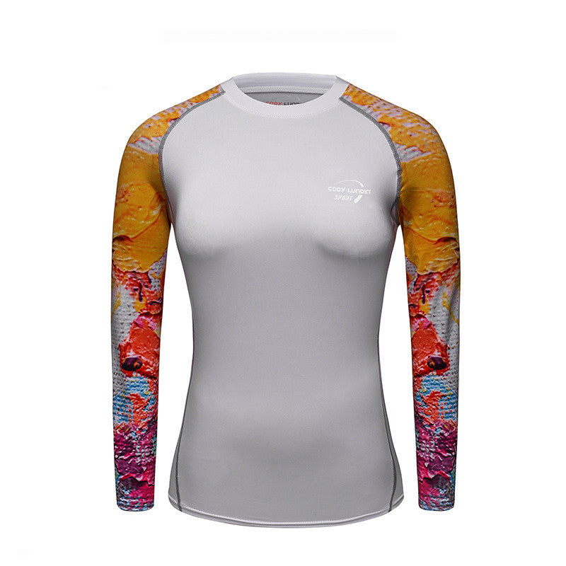 Women's Sports Long Sleeve Printed Tight Yoga Clothing