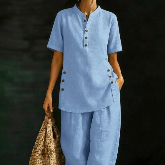 New Casual Shirt And Wide-leg Pants Two-piece Set
