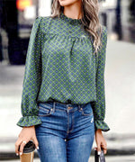 Long Sleeve Ruffle Blouse Women's Shirt