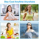 White-Green Options -- 1Pc Portable Neck Hanging Fan Hands-free Cooling Personal Fan With 3 Speeds 360 Degree Air Flow Adjustable Neck Width For Home Office Travel Dormitory
