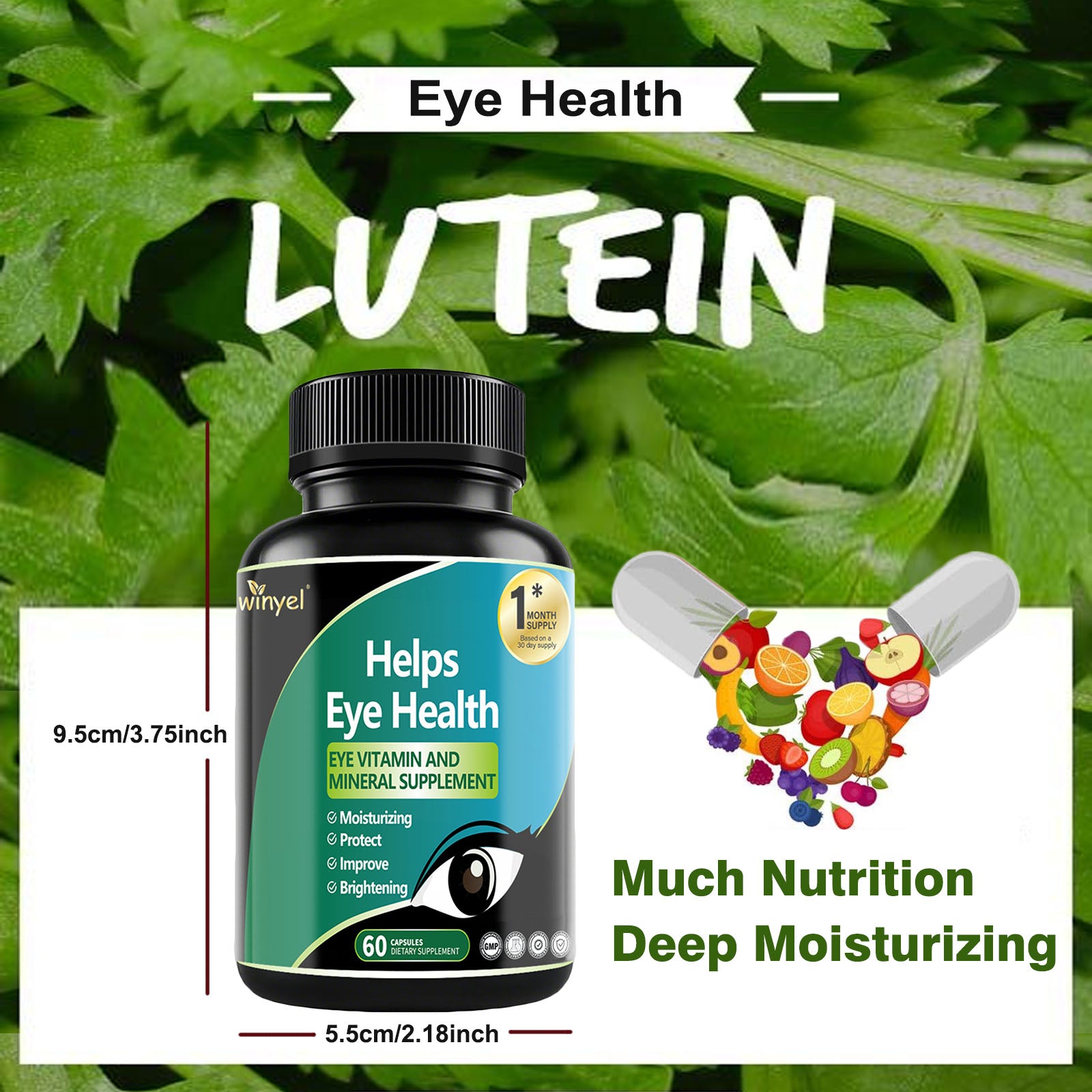 Lutein Eye Supplement - Vitamins, 30-Day Supply For Vision Clarity & Blue Light Protection, Retinal Health For Youngsters & Adults