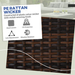 2 Piece Wicker Outdoor Ottomans With Cushions, Rattan Ottoman Footrest And Side Table For Patio, Yard, Poolside, Beige