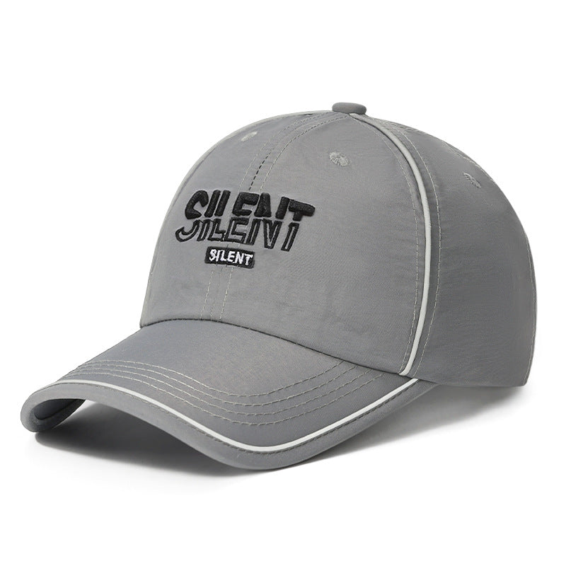Cross-border Fashion New-style Fluorescent Strip Quick-drying Baseball Cap With Simple Embroidered Letters And Curved Brim Baseball Cap, Suitable For Daily Outings
