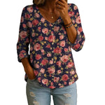 Women's Fashion Round-Neck Printed Plus-Size Shirt