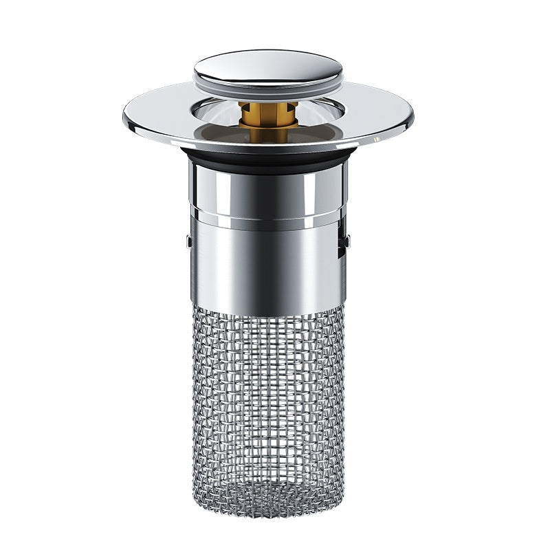 Long Pop-Up Sink Drains Filter Bathroom Press Bounce Basin Plug Stopper Wash Basin Hair Catcher Sink Strainer Kitchen Supplies