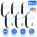 6 Packs Ultrasonic Pest Repellers Electric Plug-In Indoor Pest Control Mouse Repellent Chaser Deterrent Rodent Chaser For Home Kitchen Office Warehouse Hotel 22-65kHz