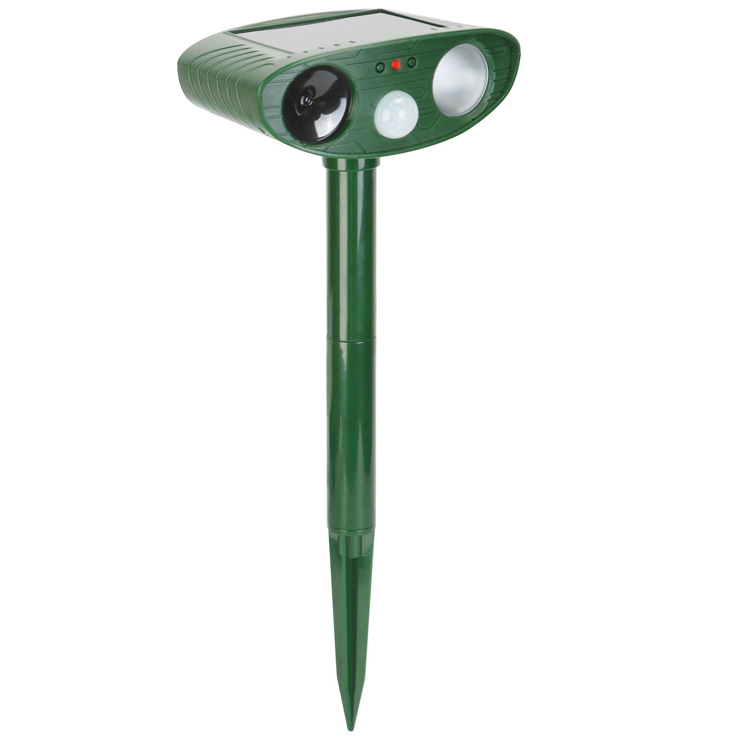 1Pc Solar Ultrasonic Animal Repeller PIR Sensor Animal Repellent Chaser With Flashing Light IPX4 Waterproof For Chasing Deer Raccoon Squirrel Rat Skunk Rabbit Mole Dog Cat Snake