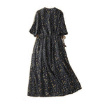Mid-length Printed Loose-fit Retro Artistic Casual Dress