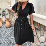 Commuters' Best Selling Bell Sleeve Waist Tie Dress