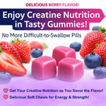 Creatine Monohydrate Gummies, 5 Grams Per Serving, Sugar-free Creatine Gummies, Suitable For Workouts, Strength, Cognitive Health, And Muscle Support, Gluten-free, Berry-enhanced, 36 Gummies.