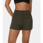 Urban-style Elegant Womens Clothing Polyester Patchwork Mid-rise Shorts For Women