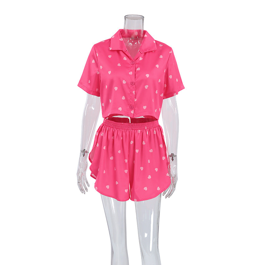 Women's New Best-Selling Heart-Print Set