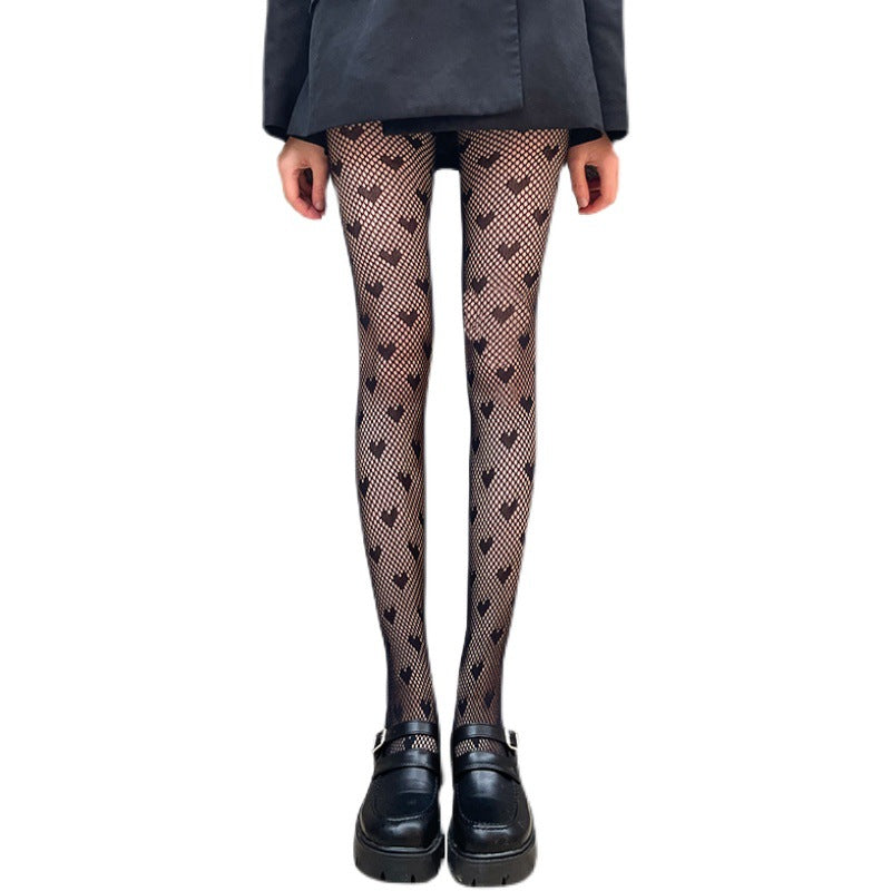 Women's  Small Heart Pattern Panty Fishnet Socks