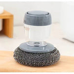 Kitchen Soap Dispensing Palm Brush Cleaner Push-type Brush Kitchen Detergent Tools