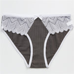 Low waist girlie lace panty breathable pink