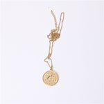 Twelve 12 Constellation Coin Necklace Female Double-sided Gold Coin Pendant Trendy Net Red Student Clavicle Chain Necklace Titanium Steel