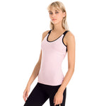 Contrasting Color Yoga Vest Stretch Slim Fit With Chest Pad Nylon Running Sports Fitness Clothing Professional Yoga Clothing Top