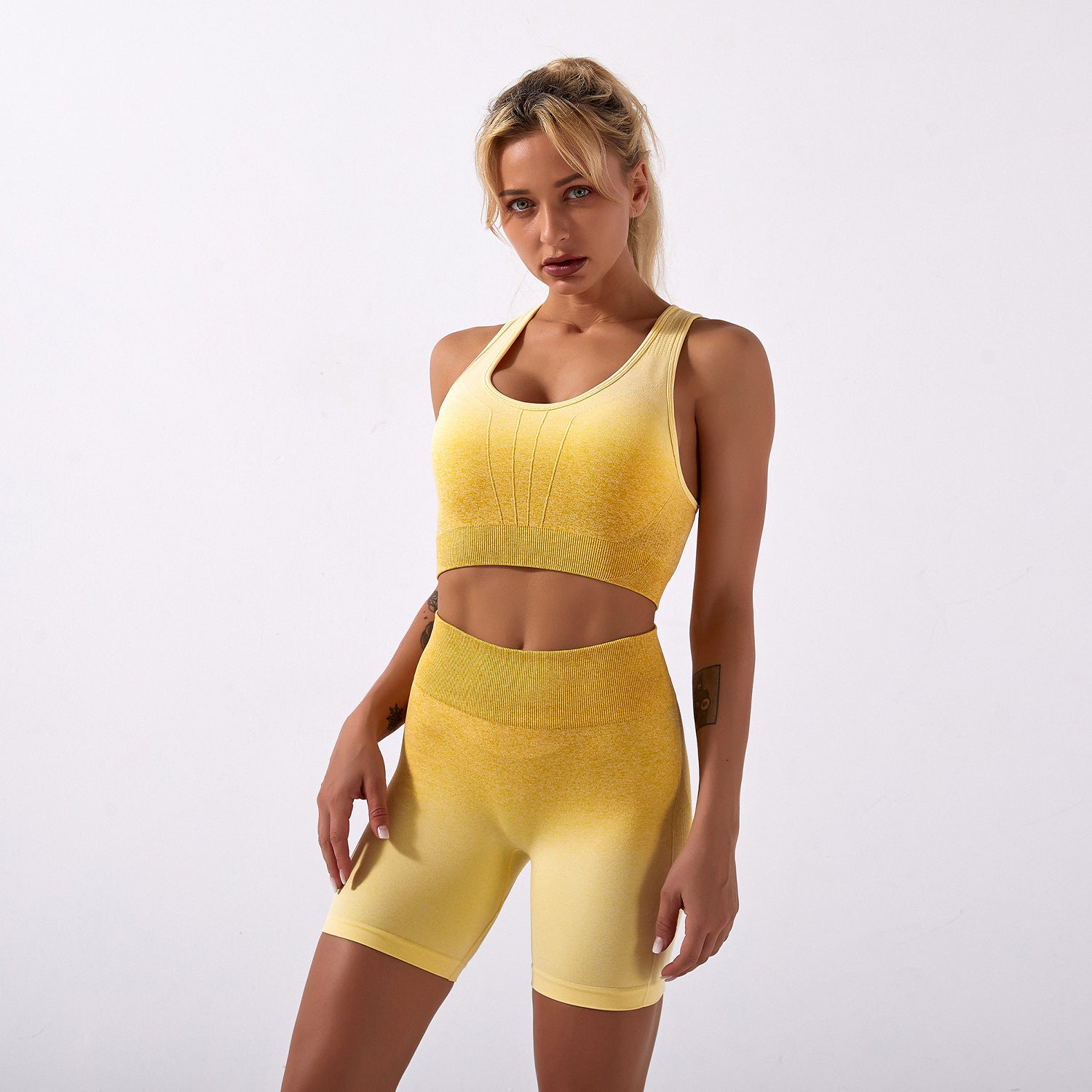 Tie-dye Gradient Multicolor Yoga Clothing Suit
