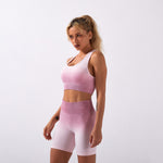 Tie-dye Gradient Multicolor Yoga Clothing Suit