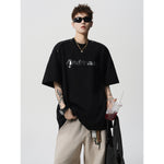 High-Street Letter Print Loose Crewneck Half-Sleeve T-Shirt