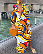 Top-selling Product Fashion Printed V-neck Dress