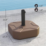 Square Patio Umbrella Base Holder, Heavy Duty Outdoor Umbrella Stand Base, Filled Up To 55lbs With Stand Or 44lbs With Water For Garden, Poolside, Brown