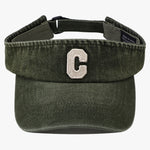 Cross-border Simple Washed Embroidery Three-dimensional Letter  C  Round-top Hat For Outdoor Use, Adjustable Sun Protection Hat, Suitable For Outdoor Golf