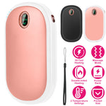 Black-Pink Color Options -- 1Pc Rechargeable Hand Warmer Electric Hand Heater Portable Reusable Pocket Warmer Power Bank With Digital Display 2 Levels Double-sided Heating