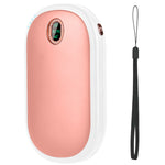 Black-Pink Color Options -- 1Pc Rechargeable Hand Warmer Electric Hand Heater Portable Reusable Pocket Warmer Power Bank With Digital Display 2 Levels Double-sided Heating