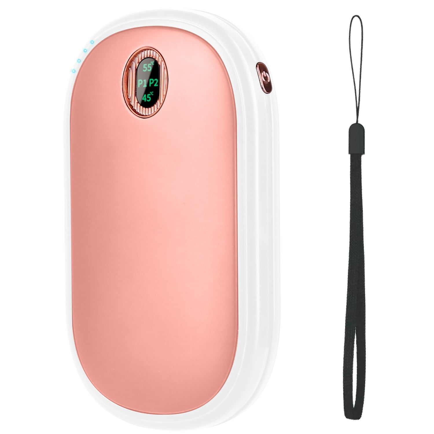 Black-Pink Color Options -- 1Pc Rechargeable Hand Warmer Electric Hand Heater Portable Reusable Pocket Warmer Power Bank With Digital Display 2 Levels Double-sided Heating