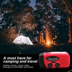 Portable Solar Emergency Weather Radio, Hand-cranked, AM Or FM Channels, NOAA Survival Radio, With LED Flashlight, 2000 MAh Rechargeable Battery, Suitable For Smartphones, Suitable For Home, Outdoor C
