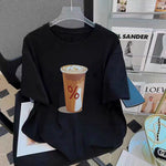 Men's Loose Plus-Size Crew-Neck Printed Athletic Base Layer Top