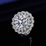 Elegant 1ct Simulated Moissanite Six-Prong Ring Luxury Wedding Jewelry For Women