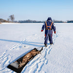 1Pc Deer Drag Sled With Dragging Harness Deer Cart Game Hauler Snow Sledding Pad Hunting Gear Supplies With 32.8FT Black Rope 16.1FT White Rope For Hunting Ice Fishing Hauling Fire Wood