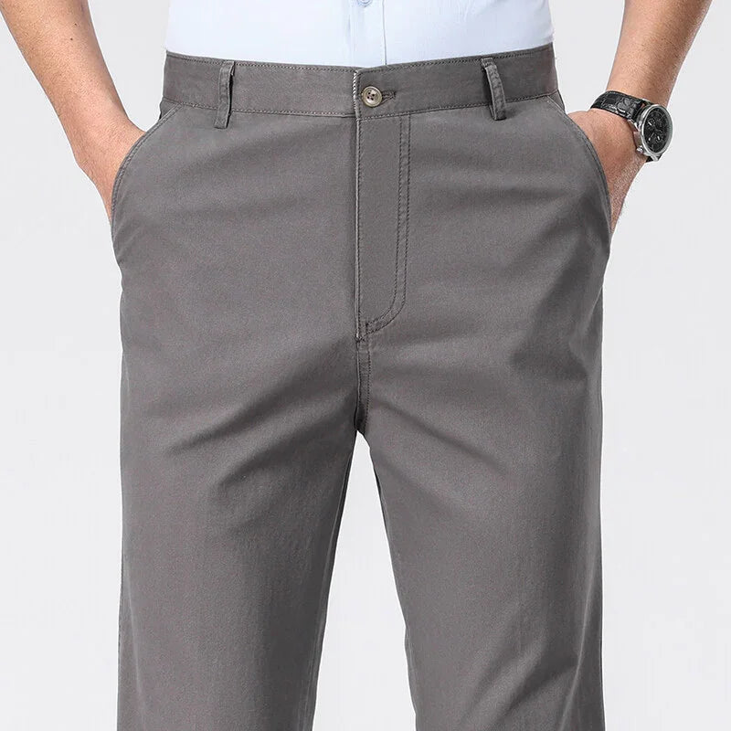 Men's Long PantsCotton Dress Trousers Loose Straight Leg