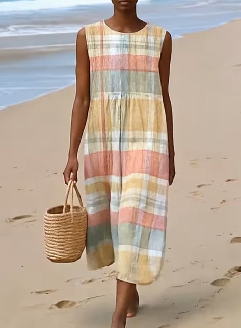Women's Casual Print Round Neck Sleeveless Dress