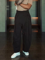 Black High Waisted Pleated Balloon Pants