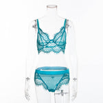 Lace Eyelash Love Grid Panty Set