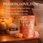 Spicy Cubes, Intimacy Gummies With Chili Pepper, Muira Puama, Maca Root, Epimedium, Helps Promote Hormone Balance, Calmness And Intimacy Wellness, Peach Flavor, 30 Gummies