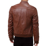 Mens Winter Warm Zip-Up Stand Collar Slim-Fit Leather Jacket Coats