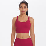 New Nude-Feel Yoga Tank Top Womens Cross-Back Sports Bra