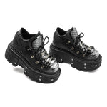 Chunky-sole Punk-style Platform Tank Boots For Women