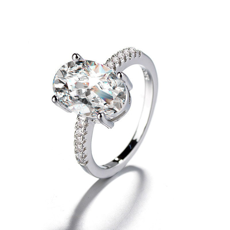 Fashion Classic Six-Prong 1 Carat Diamond Ring Luxury Wedding Jewelry Adjustable For Couples
