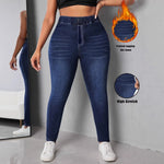 Womens High Elasticity Printed Denim Leggings