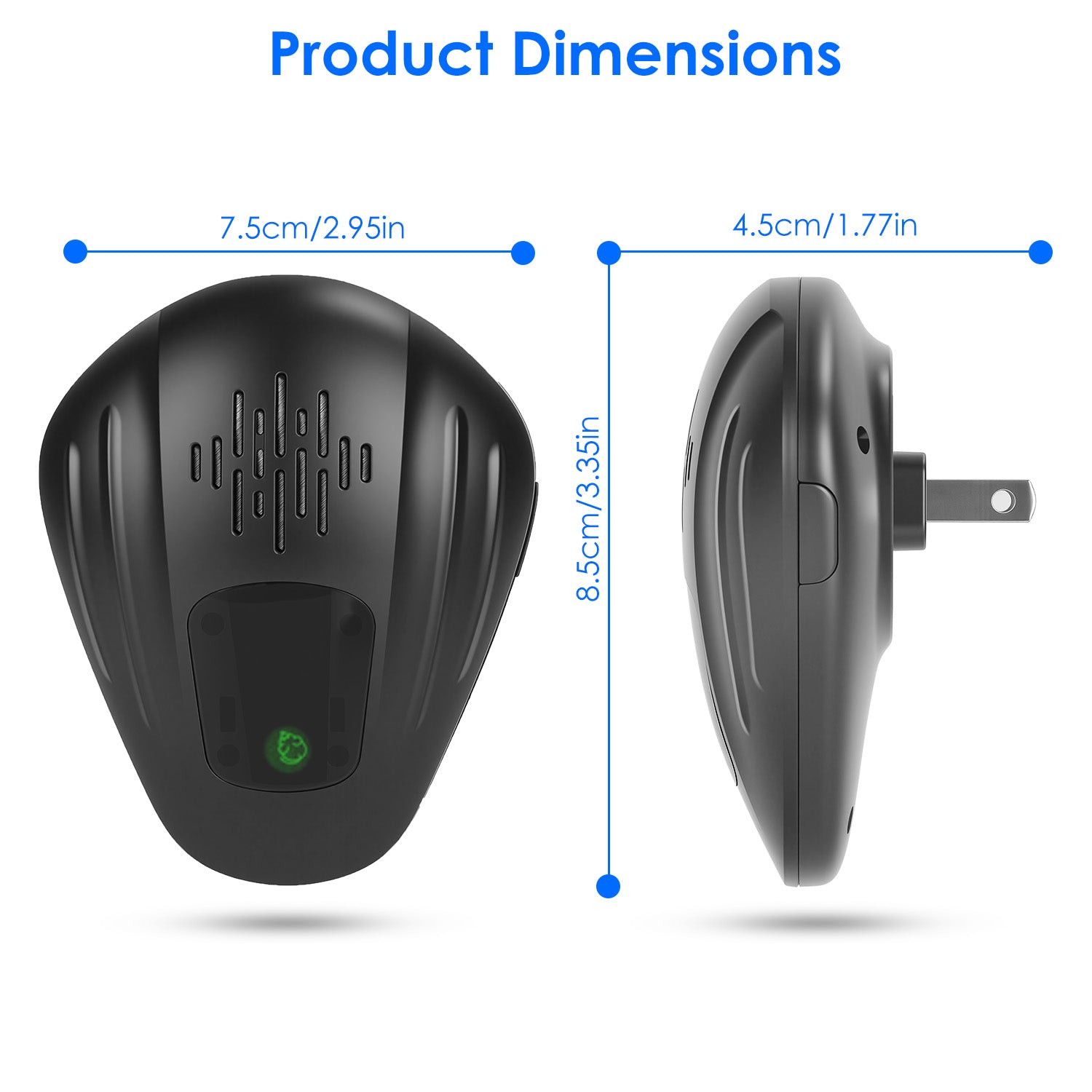 2 Pack Pest Control Device For Mosquitoes Cockroaches Rats Plug In Ultrasonic Insect Repellent Indoor For Bedroom Garage Warehouse Office