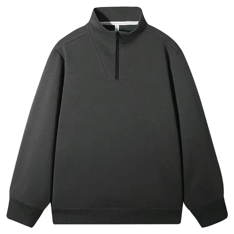 Men's Fleece-Lined Cotton Mock Neck Top