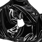 Cutout Bra  Panty Set Shiny Leather Plus Size
